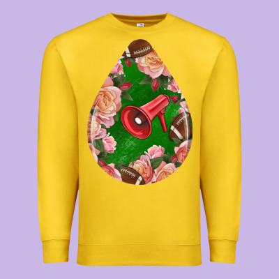 American Football And Western Roses Teardrop Premium Sweatshirt Designed By Bundleandbundleshop