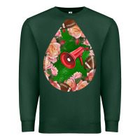 Sports Green american football and western roses teardrop Premium Sweatshirt - BundleAndBundleShop