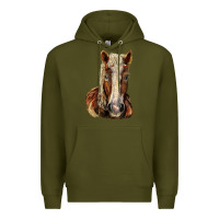 Army Green Belgian Horse Premium Hoodie - LillyAllenDesigns
