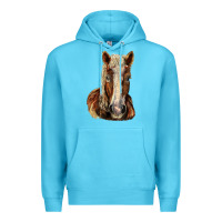 Ocean Blue Belgian Horse Premium Hoodie - LillyAllenDesigns