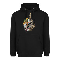 Black sensitive savage skeleton middle finger Heavyweight Hoodie - FaDigitalArtStudio