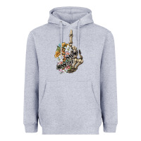 Heather Grey sensitive savage skeleton middle finger Heavyweight Hoodie - FaDigitalArtStudio