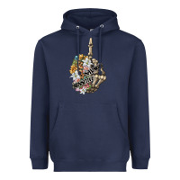 Navy sensitive savage skeleton middle finger Heavyweight Hoodie - FaDigitalArtStudio