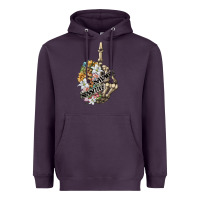 Plum sensitive savage skeleton middle finger Heavyweight Hoodie - FaDigitalArtStudio