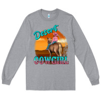 Heather Grey desert cowgirl Long Sleeve Tee - texasbilliewilder