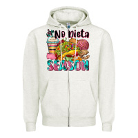 Oatmeal Heather no dieta season Zipper Hoodie - Zillion Design Studio