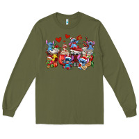 Army Green christmas stitch coffee cups Long Sleeve Tee - AdoDesignShop