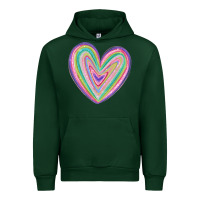 Forest Green valentine's day colorful heart Urban Hoodie - MaliasSmallBusiness