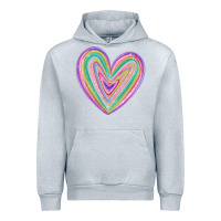 Heather Grey valentine's day colorful heart Urban Hoodie - MaliasSmallBusiness