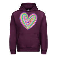 Mauve Wine valentine's day colorful heart Urban Hoodie - MaliasSmallBusiness