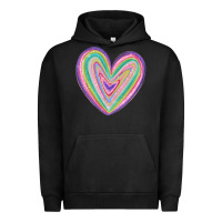 Pigment Black valentine's day colorful heart Urban Hoodie - MaliasSmallBusiness