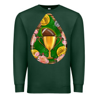 Sports Green american football and western roses teardrop Premium Sweatshirt - BundleAndBundleShop