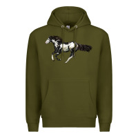 Army Green American Paint Horse Premium Hoodie - LillyAllenDesigns