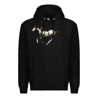 Black American Paint Horse Premium Hoodie - LillyAllenDesigns