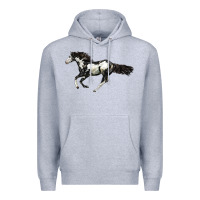 Heather Grey American Paint Horse Premium Hoodie - LillyAllenDesigns