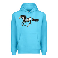 Ocean Blue American Paint Horse Premium Hoodie - LillyAllenDesigns