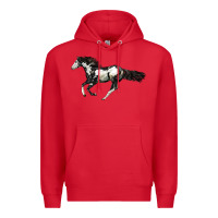 Red American Paint Horse Premium Hoodie - LillyAllenDesigns