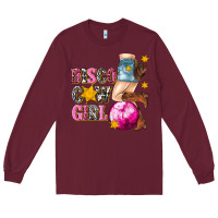 Burgundy disco cowgirl Long Sleeve Tee - texasbilliewilder