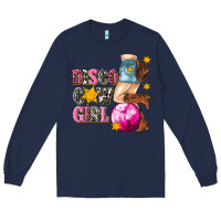 Navy disco cowgirl Long Sleeve Tee - texasbilliewilder