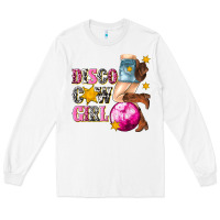 White disco cowgirl Long Sleeve Tee - texasbilliewilder