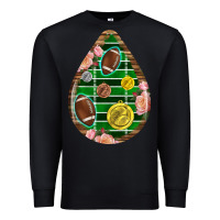 Black american football and western roses teardrop Premium Sweatshirt - BundleAndBundleShop