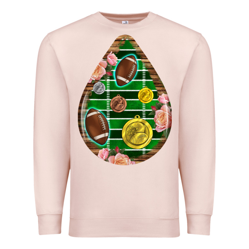 American Football And Western Roses Teardrop Premium Sweatshirt by BundleAndBundleShop | Teevron