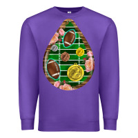 Purple american football and western roses teardrop Premium Sweatshirt - BundleAndBundleShop
