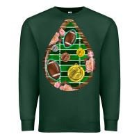 Sports Green american football and western roses teardrop Premium Sweatshirt - BundleAndBundleShop