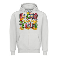 Dove Grey nacho average teacher Zipper Hoodie - Zillion Design Studio