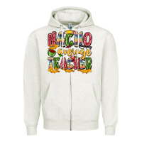 Oatmeal Heather nacho average teacher Zipper Hoodie - Zillion Design Studio