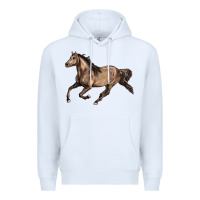 White Missouri Fox Trotter horse Premium Hoodie - LillyAllenDesigns