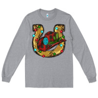 Heather Grey Christmas Horseshoe Long Sleeve Tee - RanaPortraitStore
