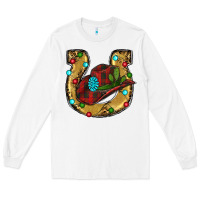White Christmas Horseshoe Long Sleeve Tee - RanaPortraitStore