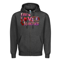 Charcoal Heather one loved teacher Zipper Hoodie - RanaPortraitStore
