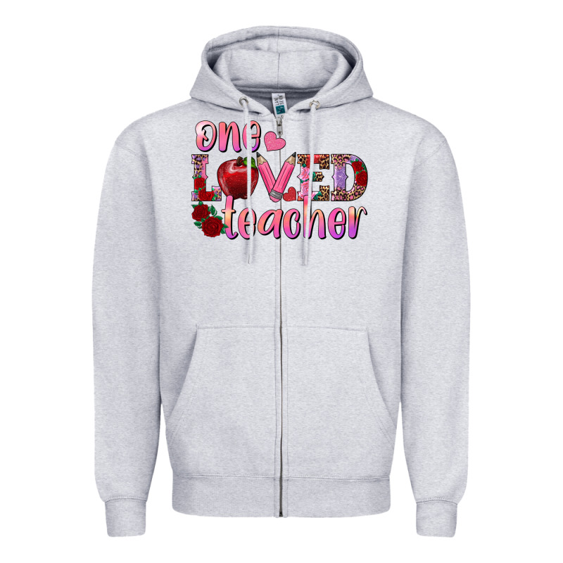 One Loved Teacher Zipper Hoodie by RanaPortraitStore | Teevron