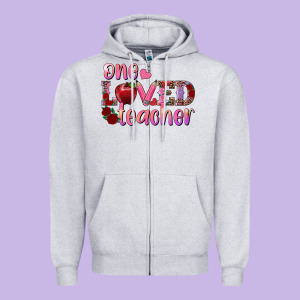 One Loved Teacher Zipper Hoodie Designed By Ranaportraitstore