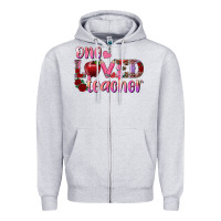 Heather Grey one loved teacher Zipper Hoodie - RanaPortraitStore