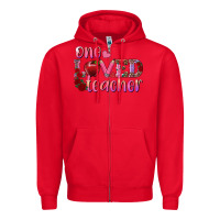Red one loved teacher Zipper Hoodie - RanaPortraitStore