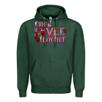 Sports Green one loved teacher Zipper Hoodie - RanaPortraitStore
