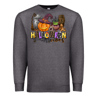 Charcoal Heather halloween vibes Premium Sweatshirt - AdoDesignShop