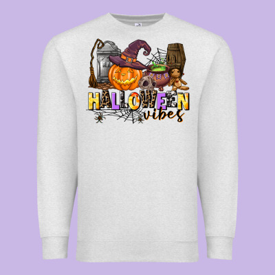 Halloween Vibes Premium Sweatshirt Designed By Adodesignshop