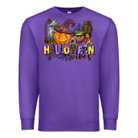 Purple halloween vibes Premium Sweatshirt - AdoDesignShop