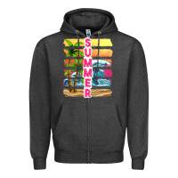Charcoal Heather summer with background tbw Zipper Hoodie - texasbilliewilder