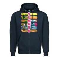 Navy summer with background tbw Zipper Hoodie - texasbilliewilder