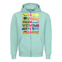 Seafoam summer with background tbw Zipper Hoodie - texasbilliewilder