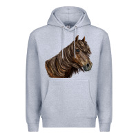 Heather Grey missouri horse Premium Hoodie - LillyAllenDesigns