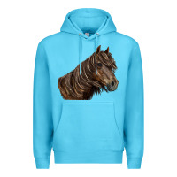 Ocean Blue missouri horse Premium Hoodie - LillyAllenDesigns