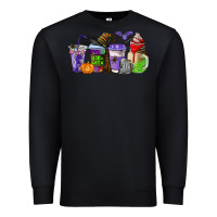 Black halloween coffee cups Premium Sweatshirt - AdoDesignShop
