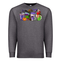 Charcoal Heather halloween coffee cups Premium Sweatshirt - AdoDesignShop