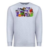 Heather Grey halloween coffee cups Premium Sweatshirt - AdoDesignShop